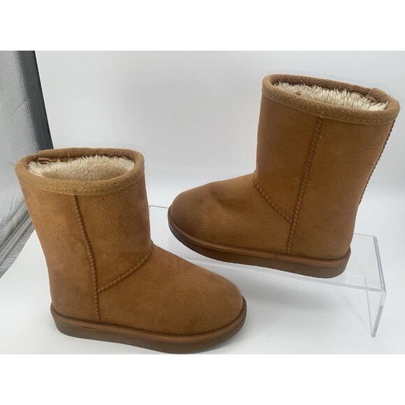 Unbranded Other - Girls Winter Boots Faux Suede Faux Fur Lined Chestnut Brown Size 11.5 Youth